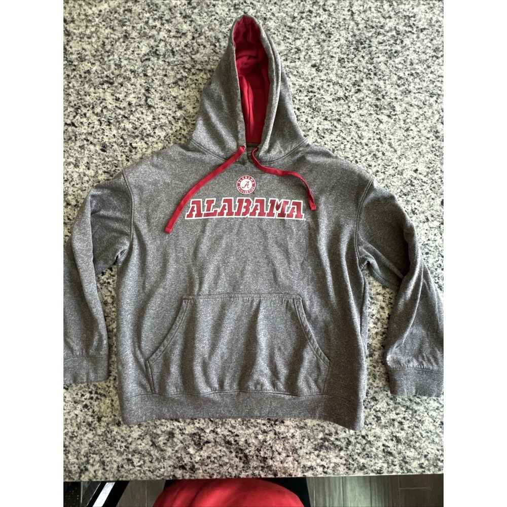 Champion Men's University Of Alabama Gray 100% Polyester Hoodie Chest Logo #794
